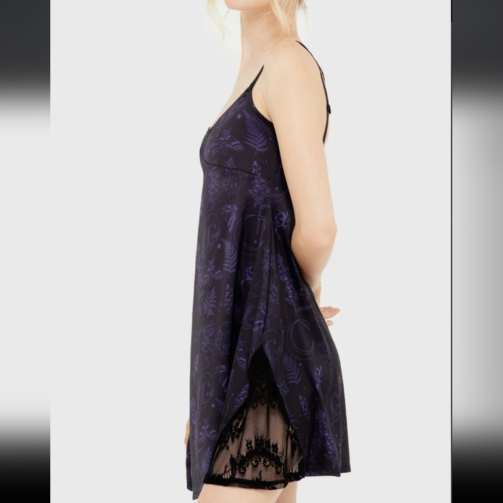 Killstar Black and Purple Slip Dress